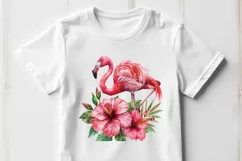 Pink tropical flamingo clipart, Tropical Flowers Product Image 2