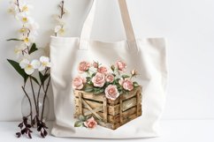 Pink Roses in Basket Watercolor Flowers Product Image 2