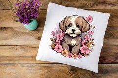 Adorable Dog and Flowers Clipart Product Image 3