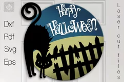 Happy Halloween Sign. Halloween Door Hanger. SVG Product Image 1