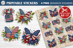 4-th of July. Print & Cut Stickers PNG Product Image 1