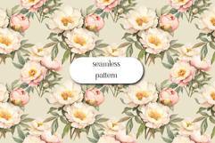 Peonies digital paper , peonies scrapbook, peony pattern Product Image 1