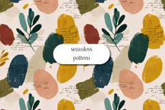 Abstract Botanical Seamless Pattern Earthy Brush Shapes Product Image 1