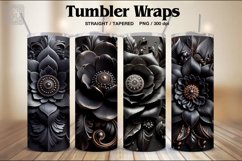 4 Dark Flower Tumbler Wrap Sublimations, 20 oz Product Image 1