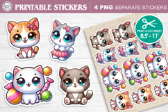 Cute Kitty. Print &amp; Cut Stickers PNG Product Image 1