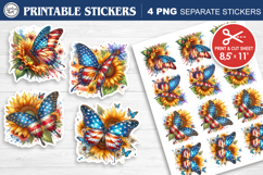 4-th of July. Print &amp; Cut Stickers PNG BUNDLE Product Image 3
