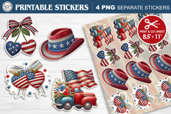 4-th of July. Print &amp; Cut Stickers PNG BUNDLE Product Image 15