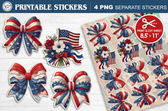 4-th of July. Print &amp; Cut Stickers PNG Product Image 1
