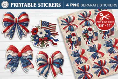 4-th of July. Print & Cut Stickers PNG Product Image 1
