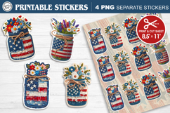 4-th of July. Print &amp; Cut Stickers PNG Product Image 1