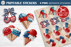 4-th of July. Print &amp; Cut Stickers PNG Product Image 1