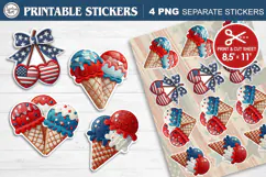4-th of July. Print & Cut Stickers PNG Product Image 1
