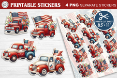 4-th of July. Print &amp; Cut Stickers PNG Product Image 1