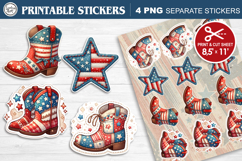 4-th of July. Print &amp; Cut Stickers PNG BUNDLE Product Image 11