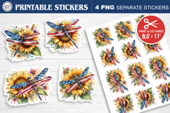 4-th of July. Print &amp; Cut Stickers PNG BUNDLE Product Image 2