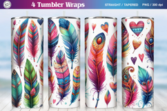 4 Boho Feather Tumbler Wrap 20 oz Product Image 1