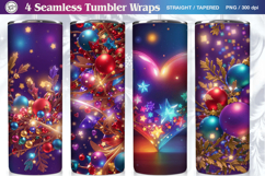 4 Christmas Tumbler Wrap | seamless tumbler20 oz Product Image 1