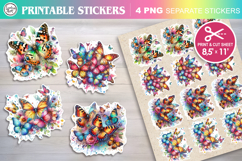 Summer. Butterfly. Print &amp; Cut Stickers PNG Product Image 1