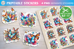 Summer. Butterfly. Print &amp; Cut Stickers PNG Product Image 1