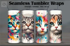4 Cat Tumbler Sublimation, 20 oz Tumbler Wrap Product Image 1