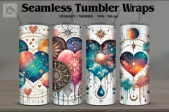Celestial Love Tumbler Sublimation, 20 oz Tumbler Wrap Product Image 1