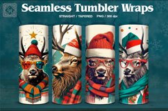 4 Christmas Deer Tumbler Wrap 20 oz Product Image 1