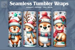 4 Christmas Deer Tumbler Wrap 20 oz Product Image 1