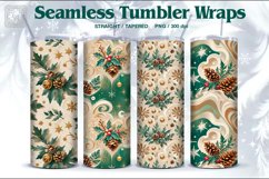 4 Christmas Seamless Tumbler Wrap 20 oz Product Image 1