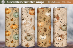 Seamless Cute Pumpkin Tumbler Wrap Sublimation, 20 oz Product Image 3