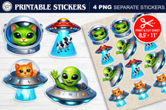 Space Vibe. Print &amp; Cut Stickers PNG Product Image 1