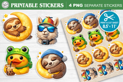 Cute Animals. Print &amp; Cut Stickers PNG Product Image 1