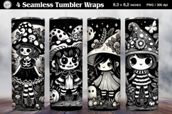 4 Zombie Doll Tumbler Wrap Sublimations, 20 oz Product Image 1