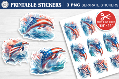 4-th of July. Print &amp; Cut Stickers PNG BUNDLE Product Image 4