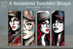 4 Festival Girl Tumbler Sublimation, 20 oz Tumbler Wrap Product Image 1