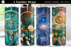 Dream catcher Tumbler Sublimation, 20 oz Tumbler Wrap Product Image 1
