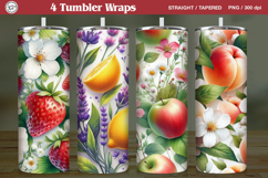 4 Fruits Tumbler Sublimation, 20 oz Tumbler Wrap Product Image 1
