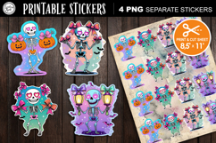 Funny Skeleton. Halloween Stickers design PNG Product Image 1