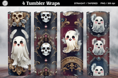 4 Ghost Tumbler Wrap Sublimations, 20 oz Product Image 1