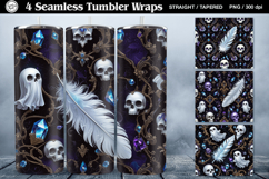 4 Ghost Tumbler Wrap Sublimations, 20 oz Product Image 1