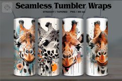 4 Giraffe Tumbler Sublimation, 20 oz Tumbler Wrap Product Image 1