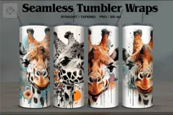 4 Giraffe Tumbler Sublimation, 20 oz Tumbler Wrap Product Image 1