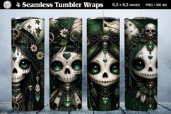 4 Cute Gothic Joker Tumbler Wrap Sublimations, 20 oz Product Image 1