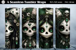 4 Cute Gothic Joker Tumbler Wrap Sublimations, 20 oz Product Image 1