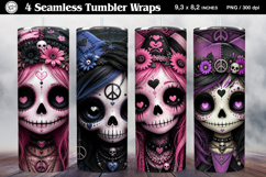 4 Cute Gothic Joker Tumbler Wrap Sublimations, 20 oz Product Image 1