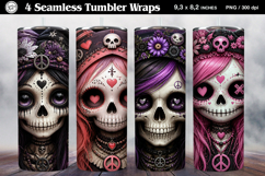 4 Cute Gothic Joker Tumbler Wrap Sublimations, 20 oz Product Image 1