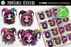 Halloween Joker. Halloween Stickers design PNG Product Image 1