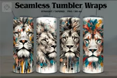 4 Lion Tumbler Sublimation, 20 oz Tumbler Wrap Product Image 1