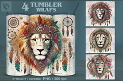 4 Lion Tumbler Sublimation, 20 oz Tumbler Wrap Product Image 1
