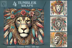 4 Lion Tumbler Sublimation, 20 oz Tumbler Wrap Product Image 1