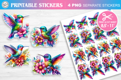 Cute Hummingbird. Print &amp; Cut Stickers PNG Product Image 1